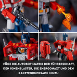 LEGO 10302 Icons Optimus Prime Set, 2-in-1-Roboterfigur und Modell-Truck, Transformers-Spielzeugmodellbausatz für Erwachsene, Geburtstags- oder Weihnachtsgeschenk für Männer, Frauen, Sie und Ihn. Bausets Besuchen Sie den LEGO-Store