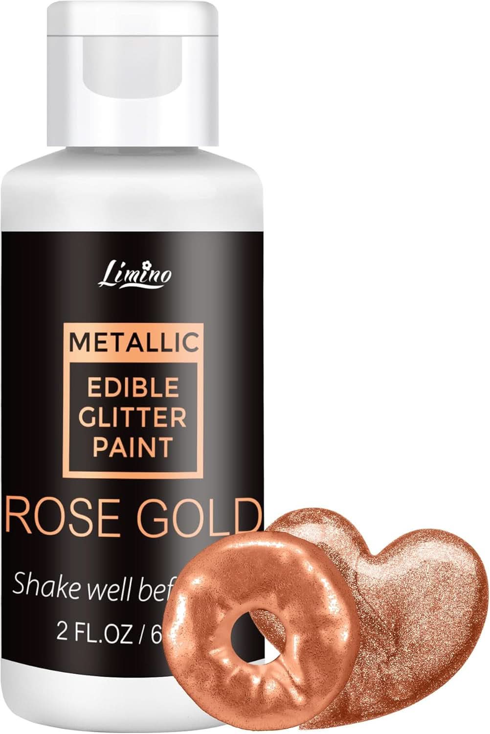 Flüssiger essbarer Glitzer, 60 ml Naty Shop Roségold