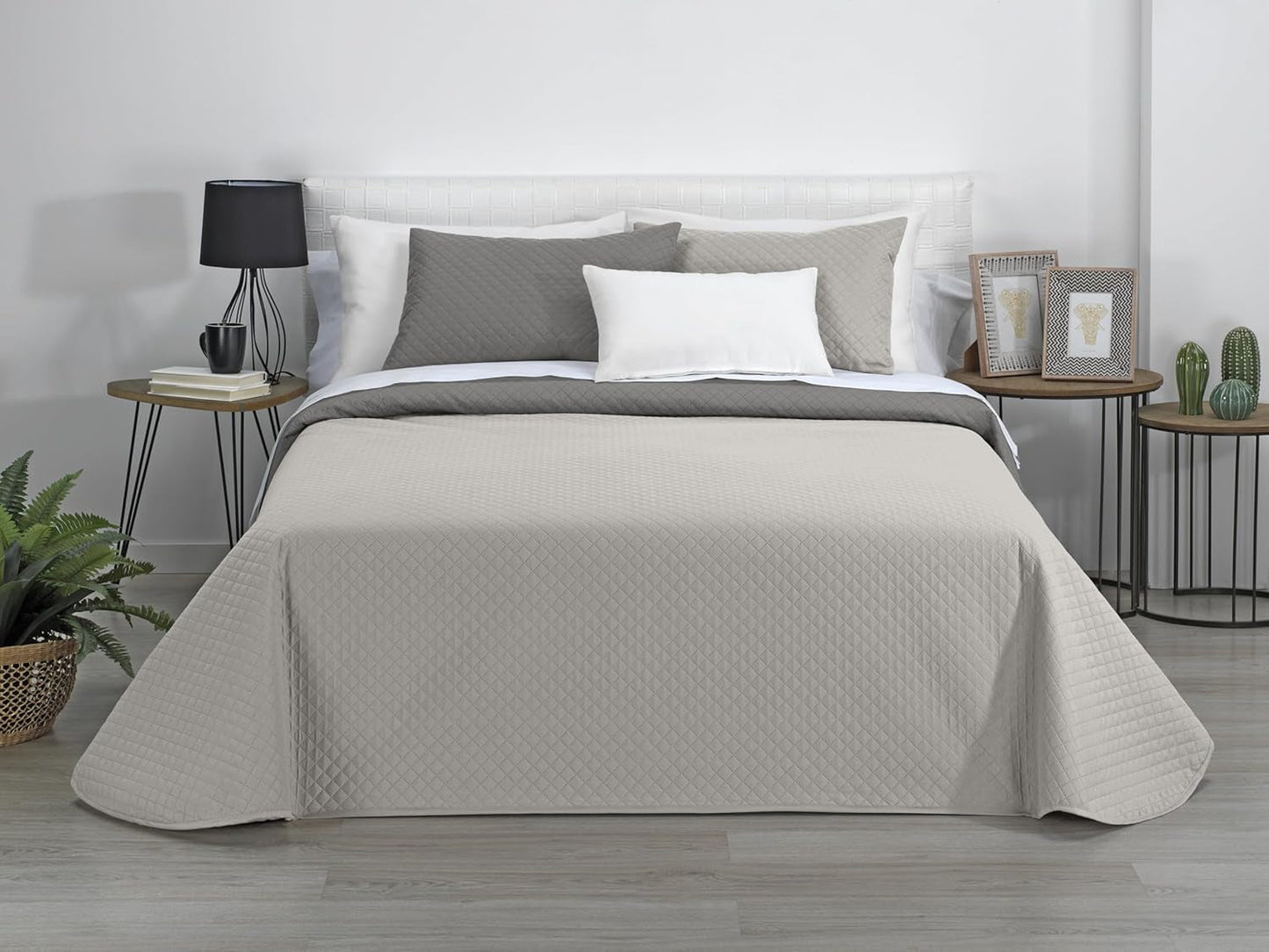 Estoralis | AVA | Wende-Boutique-Steppdecke | Für alle Jahreszeiten | Farbe - Beige/Taupe | Für Bett 80/90 cm. Bett. (180 x 270 cm. Ancho X Alto) | Steppdecke Steppdecken und Steppdecken Naty Shop