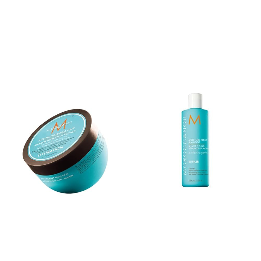 Moroccanoil intensive Feuchtigkeitsmaske Naty Shop Haarmaske 250 ml Packung mit regenerierendem Shampoo