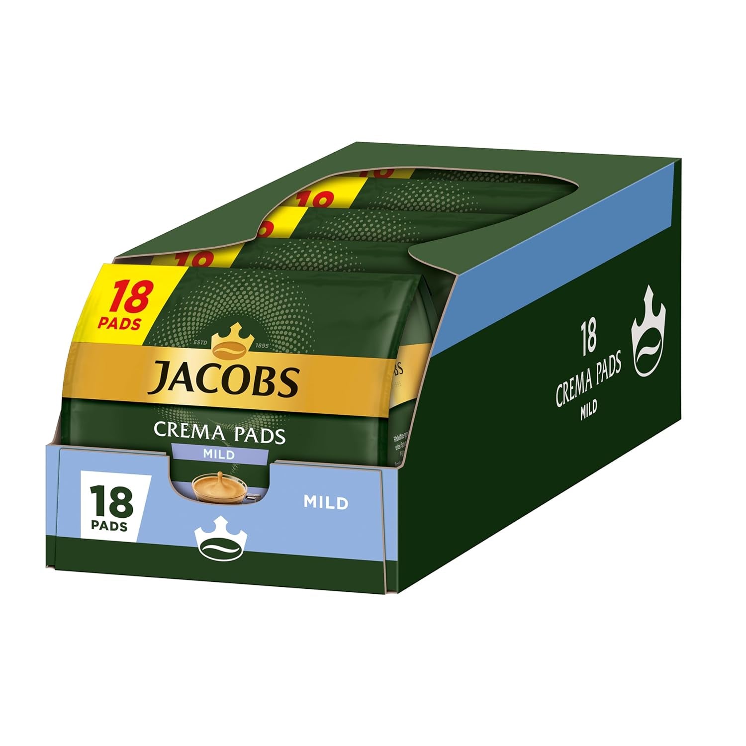 Jacobs Pads Crema Mild, Senseo-kompatible Pads, 5 x 18 Getränke, 90 Kaffeepads