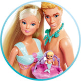 Simba 105733524 – Steffi Love Mermaid Family Schwangere Meerjungfrau Kevin Puppe mit Babybett, 29 cm, Modepuppen, Spielpuppen für 3 Jahre und älter