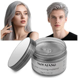 Temporäre Haarfarbe, 4,23 Unzen Farbwachs für Männer und Frauen, waschbare natürliche Farbpomade, sofortige Haarfarbe für Party, Cosplay, Halloween (rot) Naty Shop Haarfarbe grau 120 g (1 Packung)