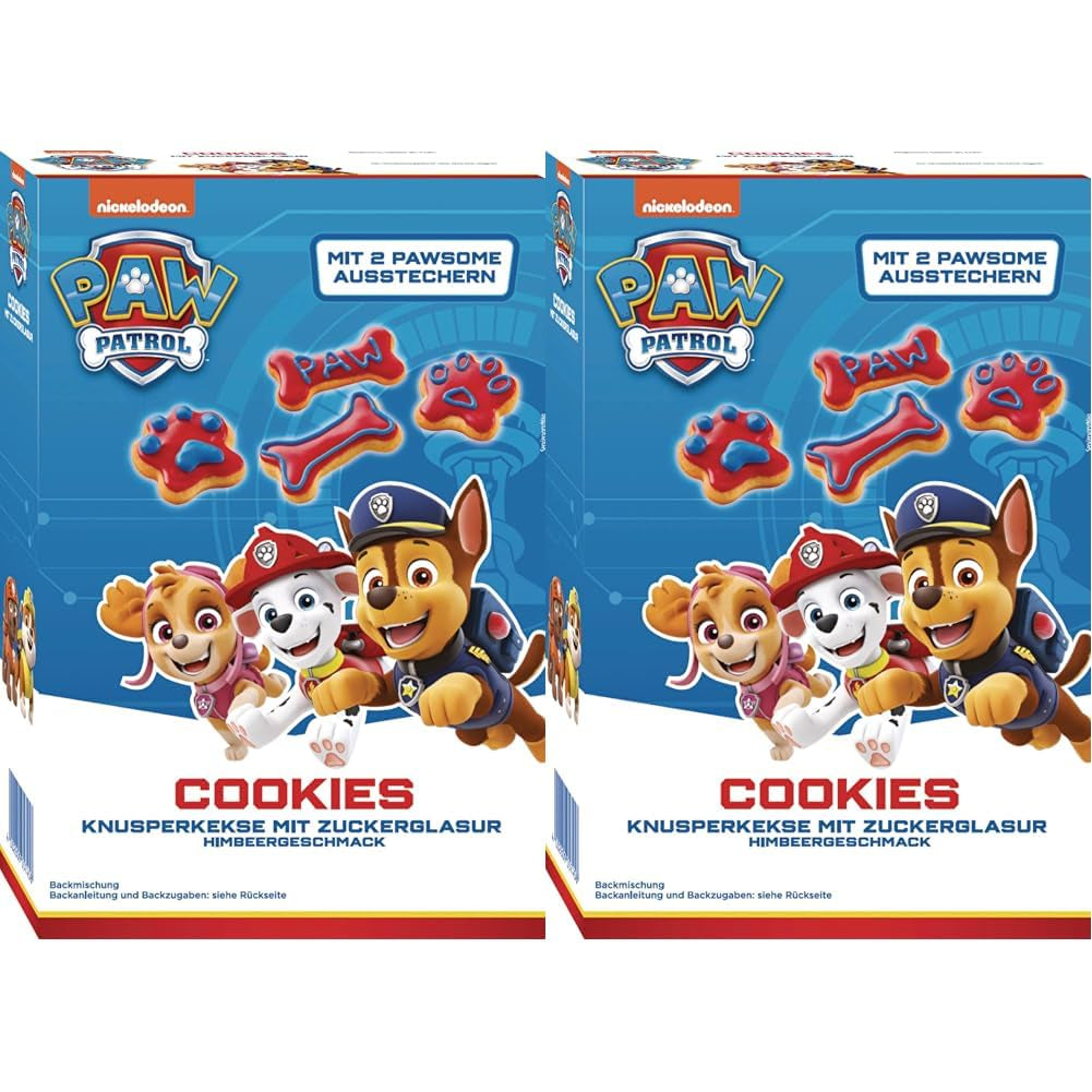 RUF X PAW Patrol Muffin Backmischung Mit Erdbeer-Geschmack, Für 12 Paw Patrol Muffins, Inkl.16 Oblaten-Auflegern Und Pawsome Muffin-Förmchen, 1