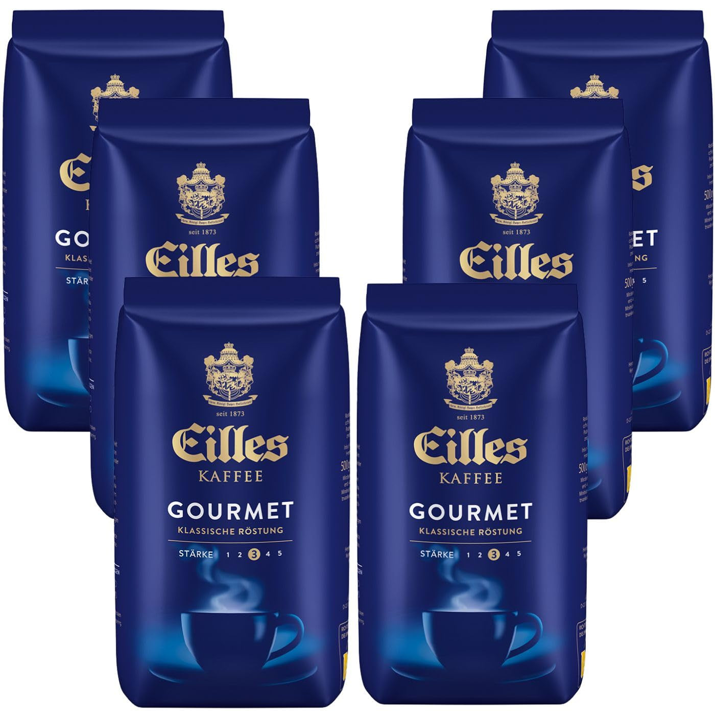 Eilles Gourmet Café ganze Bohnen, 500 g, 6 Stück