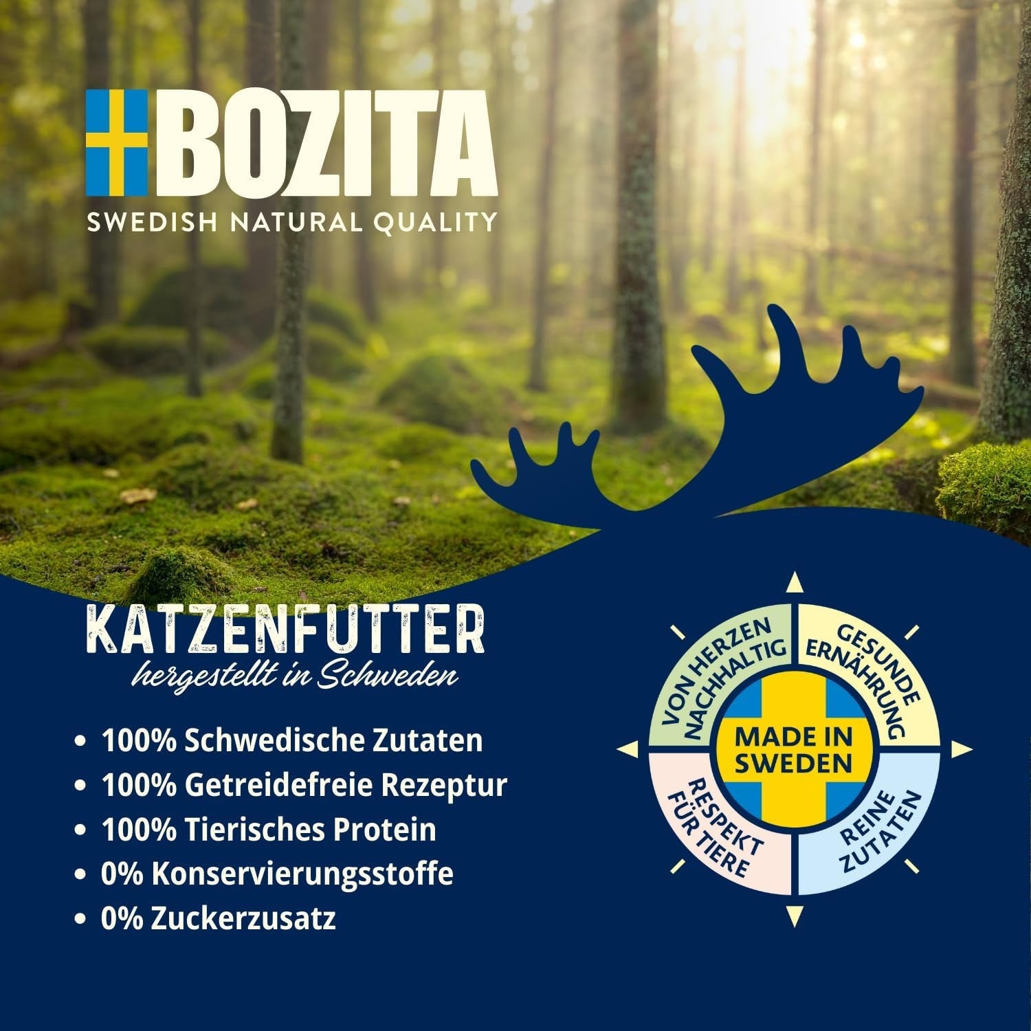 Bozita Senior 8+ Mound Nassfutter für Katzen mit Getreide und viel Huhn – 12 Beutel x 85 g, getreide- und weizenfreies Nassfutter für Katzen – Nassfutter für Katzen mit 8,5 % Protein und 4,5 % Fett