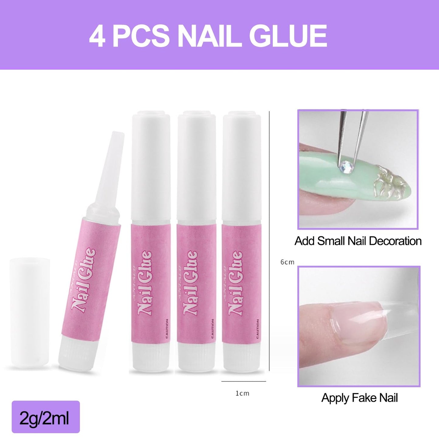 Künstliche Nägel mit vollständiger Abdeckung, 504 Stück, 12 Größen, künstliche Nägel mit Nagelkleber, künstliche Acrylnägel mit Aufbewahrungsbox für Nagelstudios und Heimwerker-Nagelkunst zu Hause (quadratisch)