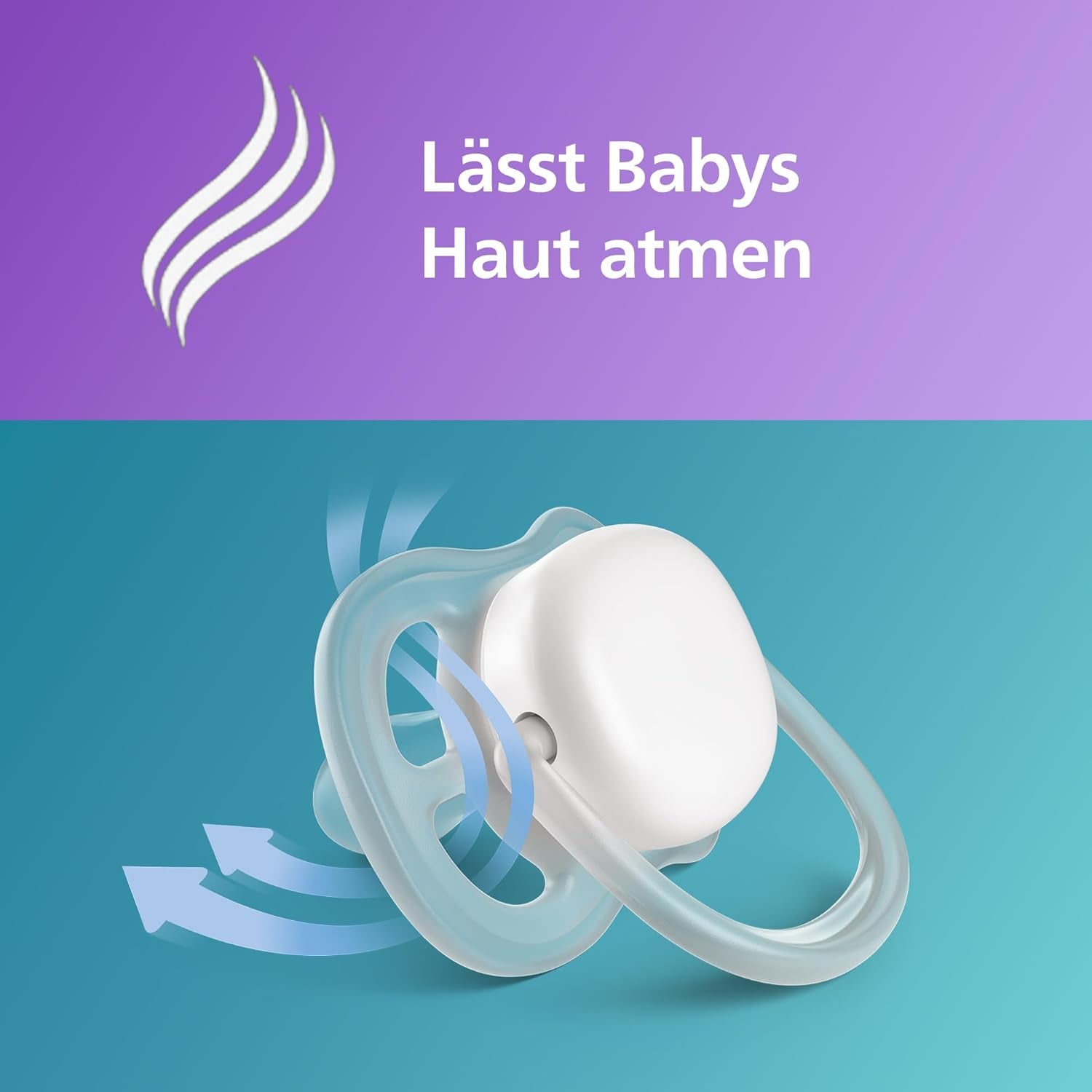 Philips AVENT ultra air Schnuller – Leichte und atmungsaktive Schnuller für Babys im Alter von 0–6 Monaten, BPA-frei, mit Tragetasche als Sterilisator, 2er-Pack, Modell SCF085/24