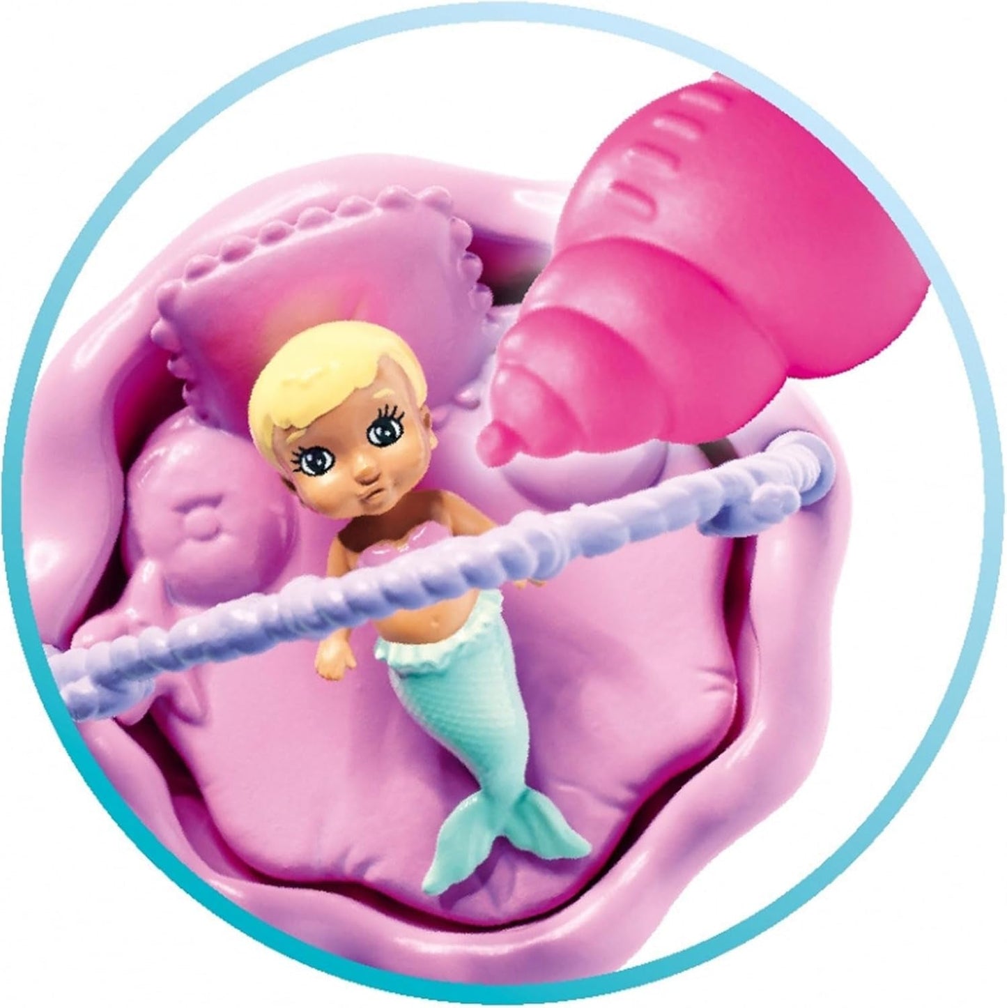 Simba 105733524 – Steffi Love Mermaid Family Schwangere Meerjungfrau Kevin Puppe mit Babybett, 29 cm, Modepuppen, Spielpuppen für 3 Jahre und älter
