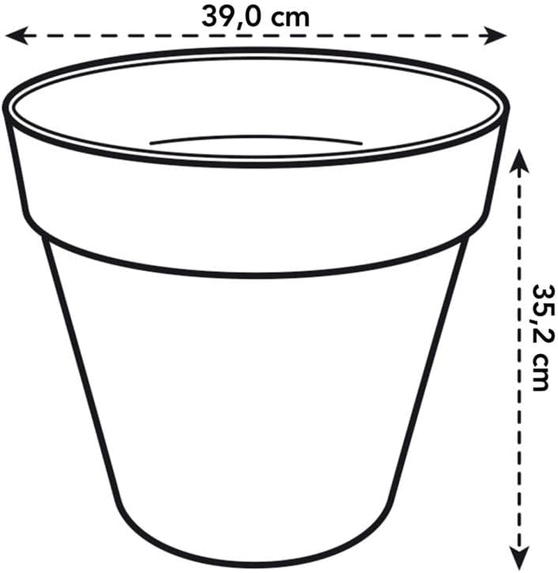 elho Loft Urban Round 40 – Blumentöpfe für den Außenbereich – 100 % recycelter Kunststoff – Ø 38,5 x H 35,3 cm – Gelb/Ocker