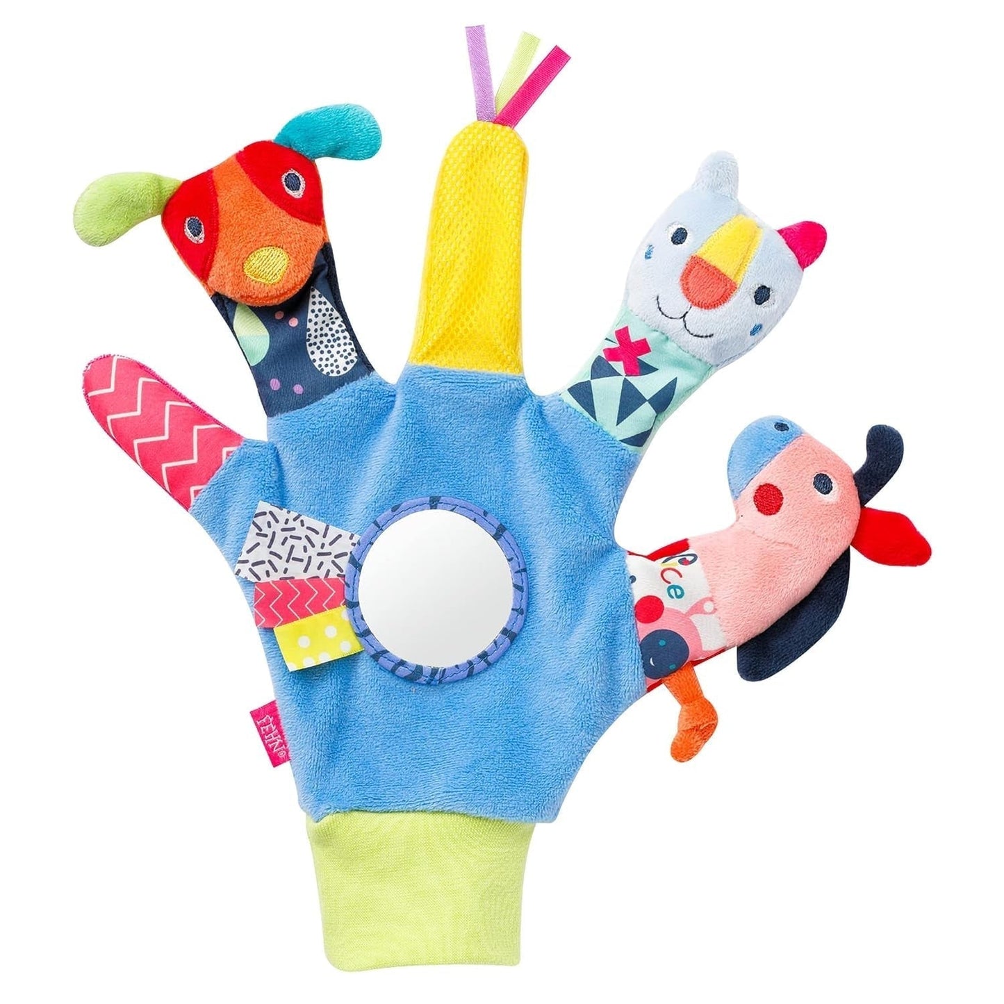 Fehn Babyhandpuppe Krokodil – Plüschtier mit Rassel, Raschelpapier, Beißring und Quietscher – Babyhandpuppe – Knallspielzeug für Babys und Kleinkinder ab 6 Monaten Babyspielzeug Naty Shop Friends of Color