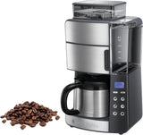 Russell Hobbs Kaffeemaschine mit Mahlwerk und Thermokaraffe [Digitaler Timer, Duschkopf für optimale Extraktion und Aroma] Grind&Brew (1–10 Tassen, 3 Mahlgradeinstellungen) Filterkaffeemaschine 25620-56