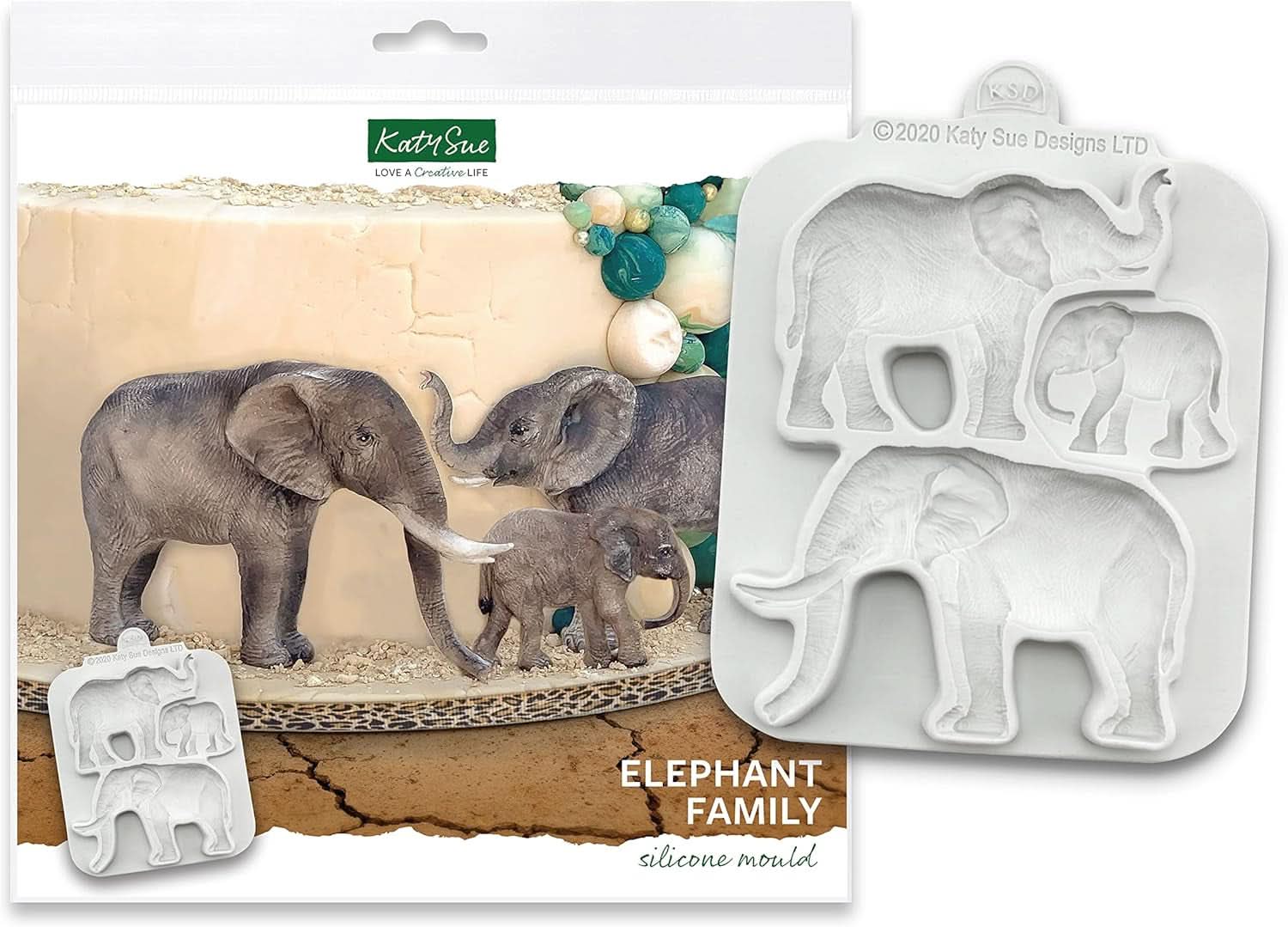 Katy Sue, Silikonform Elefantenfamilie Kitchen Naty Shop