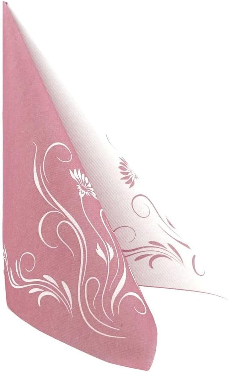 Appartina Elegantia 40x40 cm stoffähnliche Airlaid-Servietten, hochwertige Hochzeitsserviette, stoffähnliche Hochzeitsservietten, Einwegservietten für verschiedene Anlässe (Altrosa)