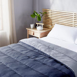Pikolin Home – Wendedecke 300 G – nordische zweifarbige Füllung – für Bett 90 – bequem, warm, atmungsaktiv, Marineblau, 140 x 200 cm Bettdecken und Steppdecken Naty Shop