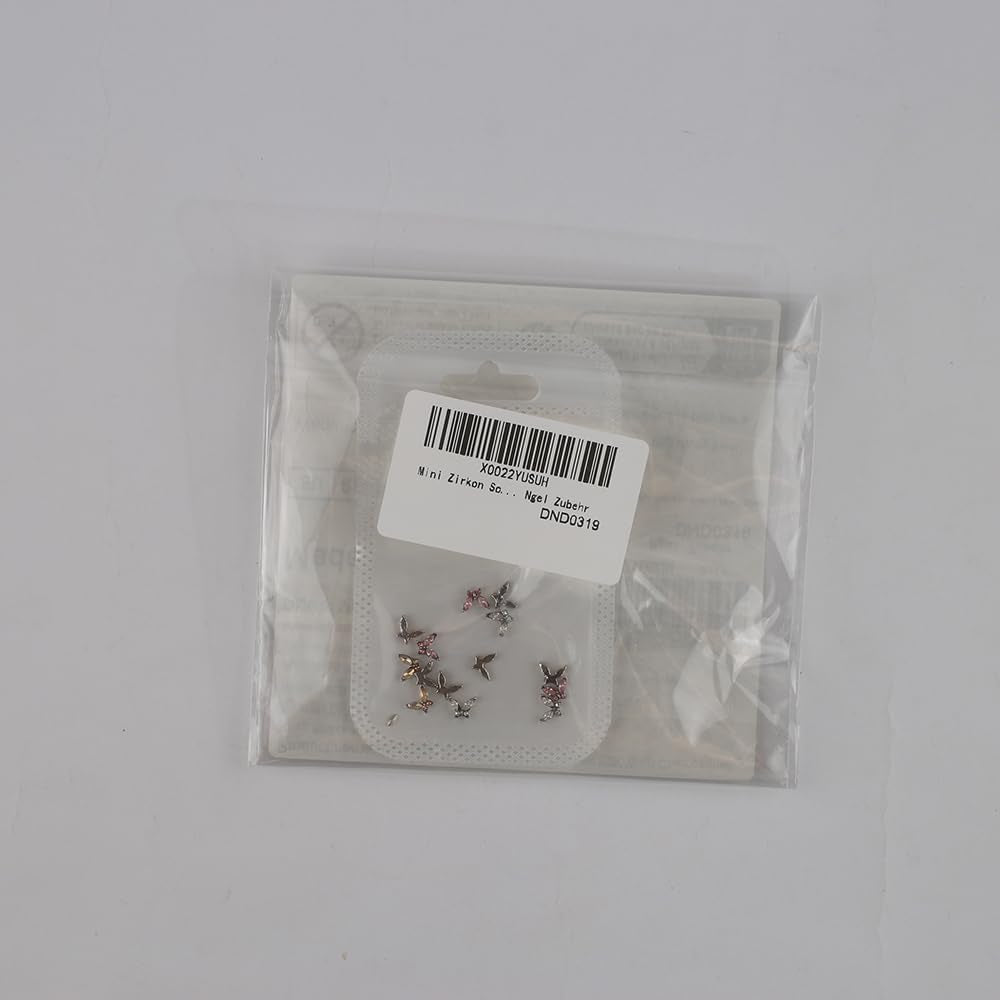 Mini Schmetterling Zirkon Nagel Schlüsselanhänger Y2K Weiß Champagner Rosa Strass Kristall Schmetterling Schlüsselanhänger Nägel 3D Schmetterling Nageldesign Schlüsselanhänger Schmetterling Nägel Dekoration Nail Art Schlüsselanhänger Nagelzubehör