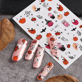 Nagelsticker Halloween, 8 Blätter Halloween Nagelsticker, Kürbis Nail Sticker, Nail Art, Nagel Charms, Nagel Zubehör, Nageldesign, Weihnachten (Typ A)