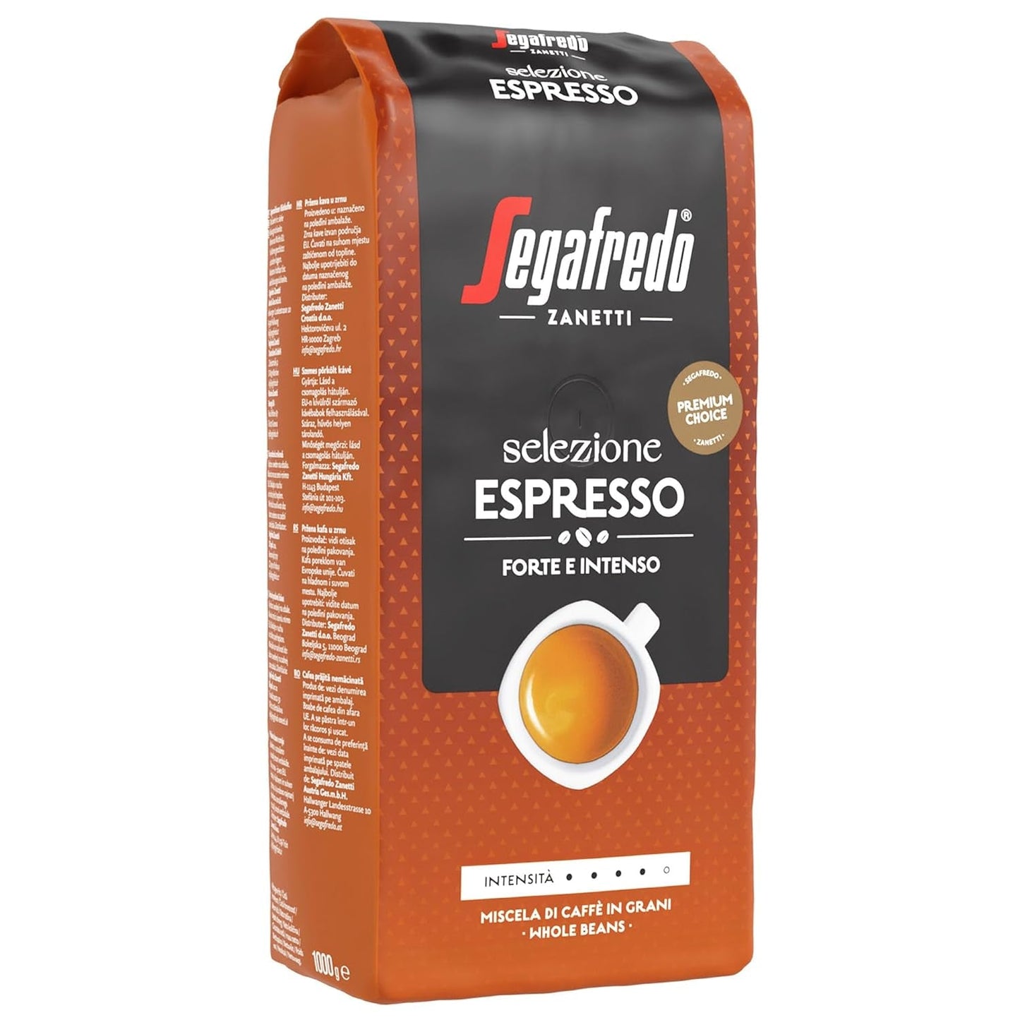 Segafredo Zanetti Selezione Espresso – Ganze Bohne (1-kg-Packung) – Geeignet für alle italienischen Kaffeespezialitäten – Mittlere bis dunkle Röstung, kräftiger und intensiver Geschmack
