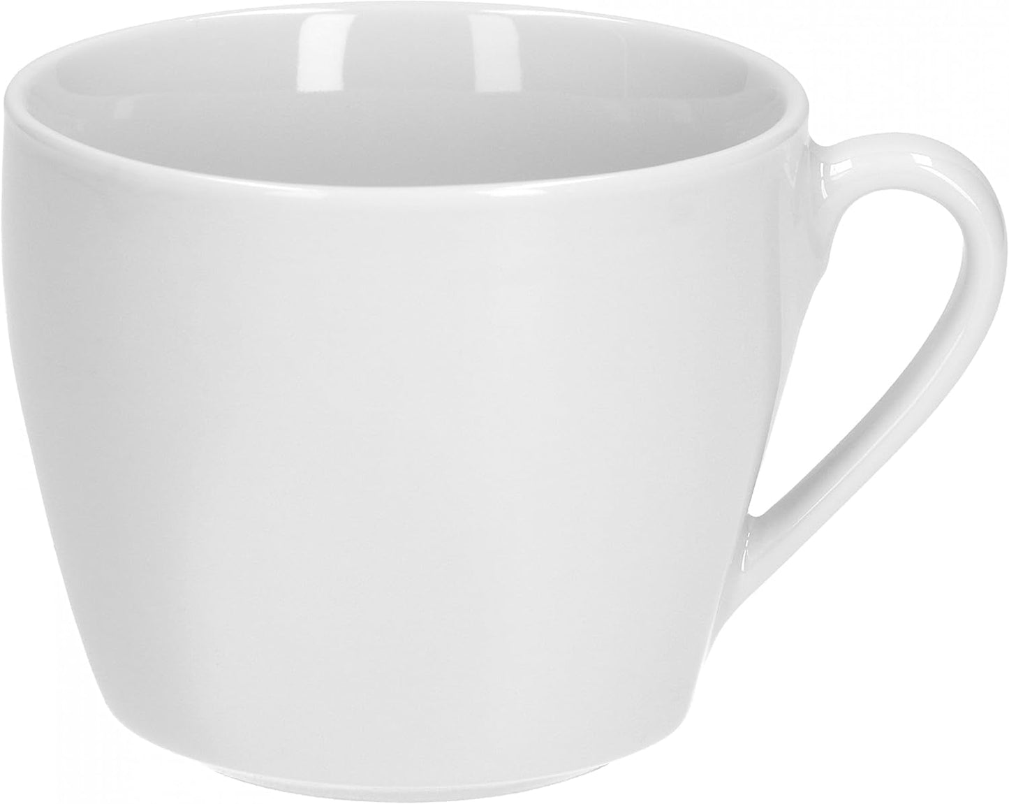 Van Well Lilli Kaffeeservice für 12, 36-teiliges quadratisches weißes Porzellan-Geschirrset mit gebogenen Kanten für einen perfekt arrangierten Couchtisch – spülmaschinenfest