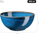 MÄSER Frühstücksset, OSSIA Keramik, Königsblau, Blau