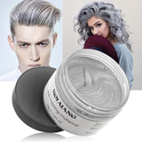 Temporäre Haarfarbe, Styling-Haarton für Männer und Frauen, natürliche Haarpomade, Haarfärbewachs für Party, Cosplay und Halloween, 4,23 oz (Silbergrau) Naty Shop Haarfärbemittel 2 Silbergrau