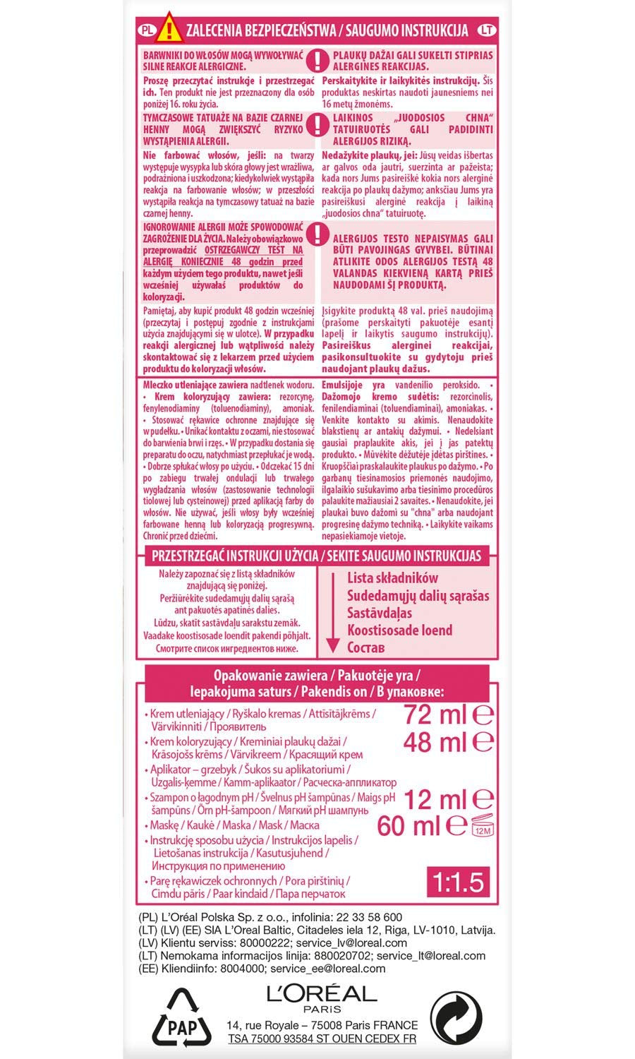 L'Oréal Paris Excellence 6.41 Haarfarbe – Heller Bernstein-Bronze Naty Shop Haarfärbemittel