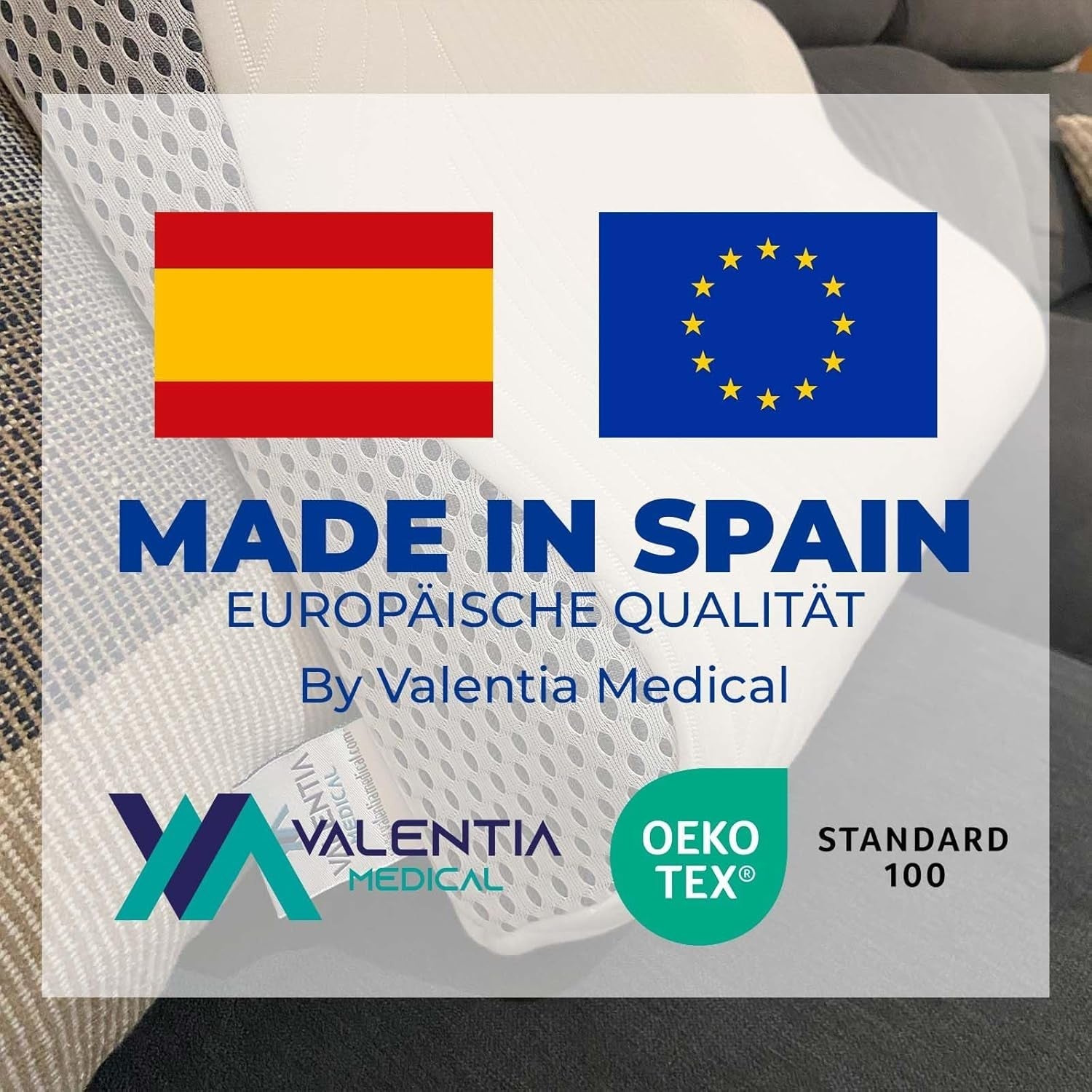 Valentia Medical Memory Foam Nackenstützkissen Orthopädisches Nackenschmerzkissen Memory Foam Nackenkissen Ultraweicher waschbarer Bezug Zervikale orthopädische Kissen Naty Shop