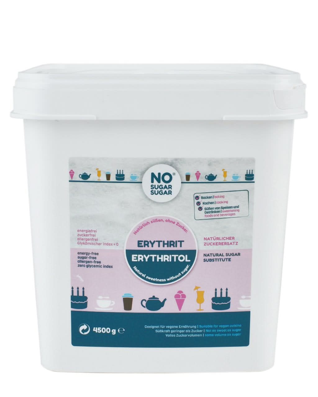 Ohne Zucker, natürliches Erythrit ohne Kalorien, als Zuckerersatz verwendbar, 4,5 kg Süßstoffe Naty Shop 4,5 kg