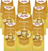Yogi Tea – Kurkuma Chai Bio-gewürzter ayurvedischer Tee, koffeinfrei, Kurkuma-Zimt-Ingwer-Mischung, Yogi-Tee lose, 8 x 90 g (720 g) Packung, ideales Geschenk