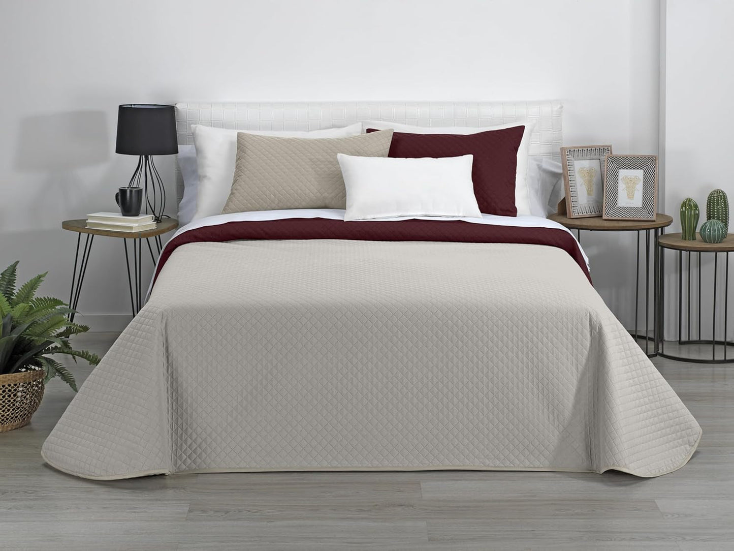 Estoralis | AVA | Wende-Boutique-Steppdecke | Für alle Jahreszeiten | Farbe - Grau/Rot | Für 80/90 cm Bett. Bett. (180 x 270 cm. Ancho X Alto) | Steppdecke Steppdecken und Steppdecken Naty Shop