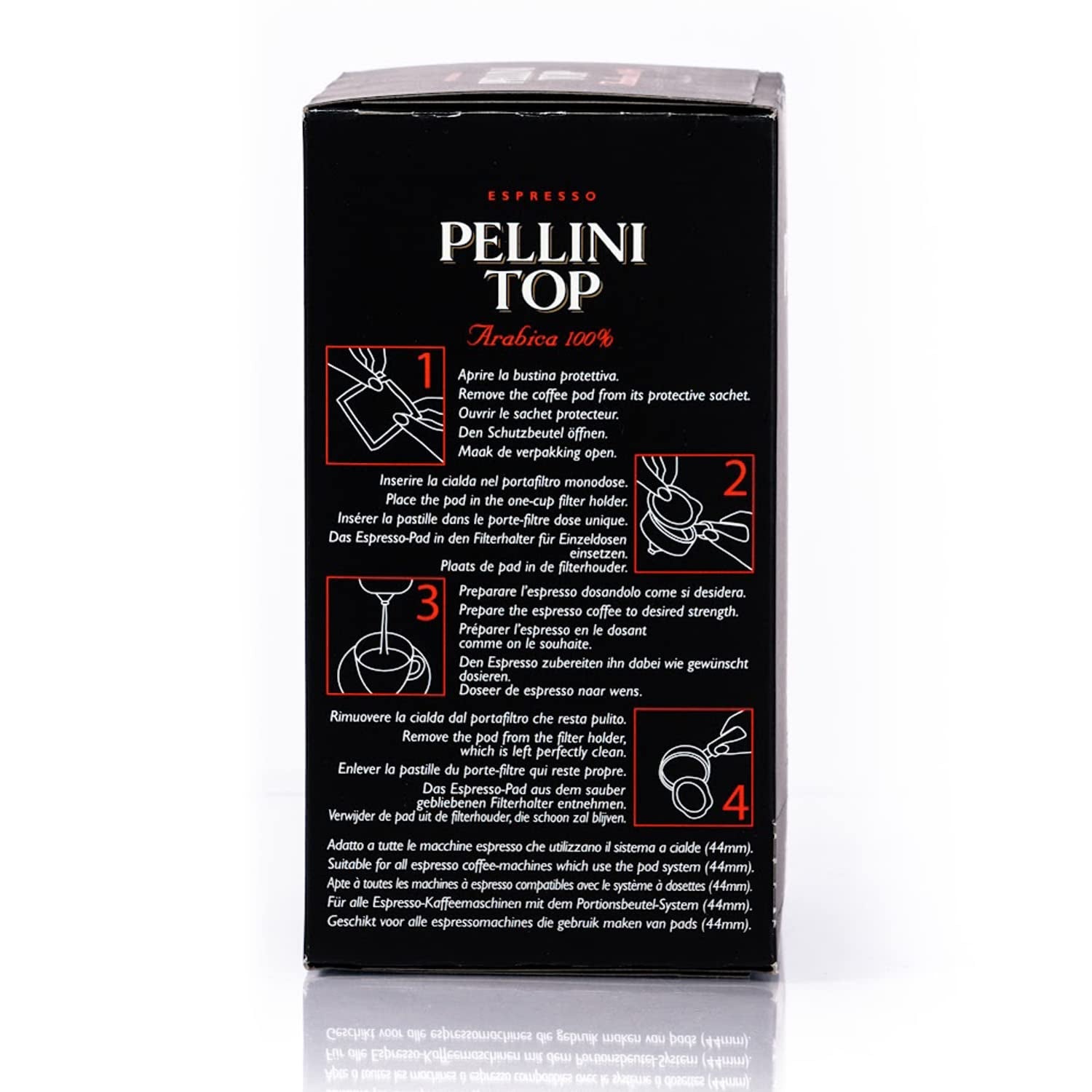Pellini Caffè, Espresso Pellini Top 100% Arabica – 6 Packungen mit 18 Pads (6x126 g, insgesamt 108 Pads)