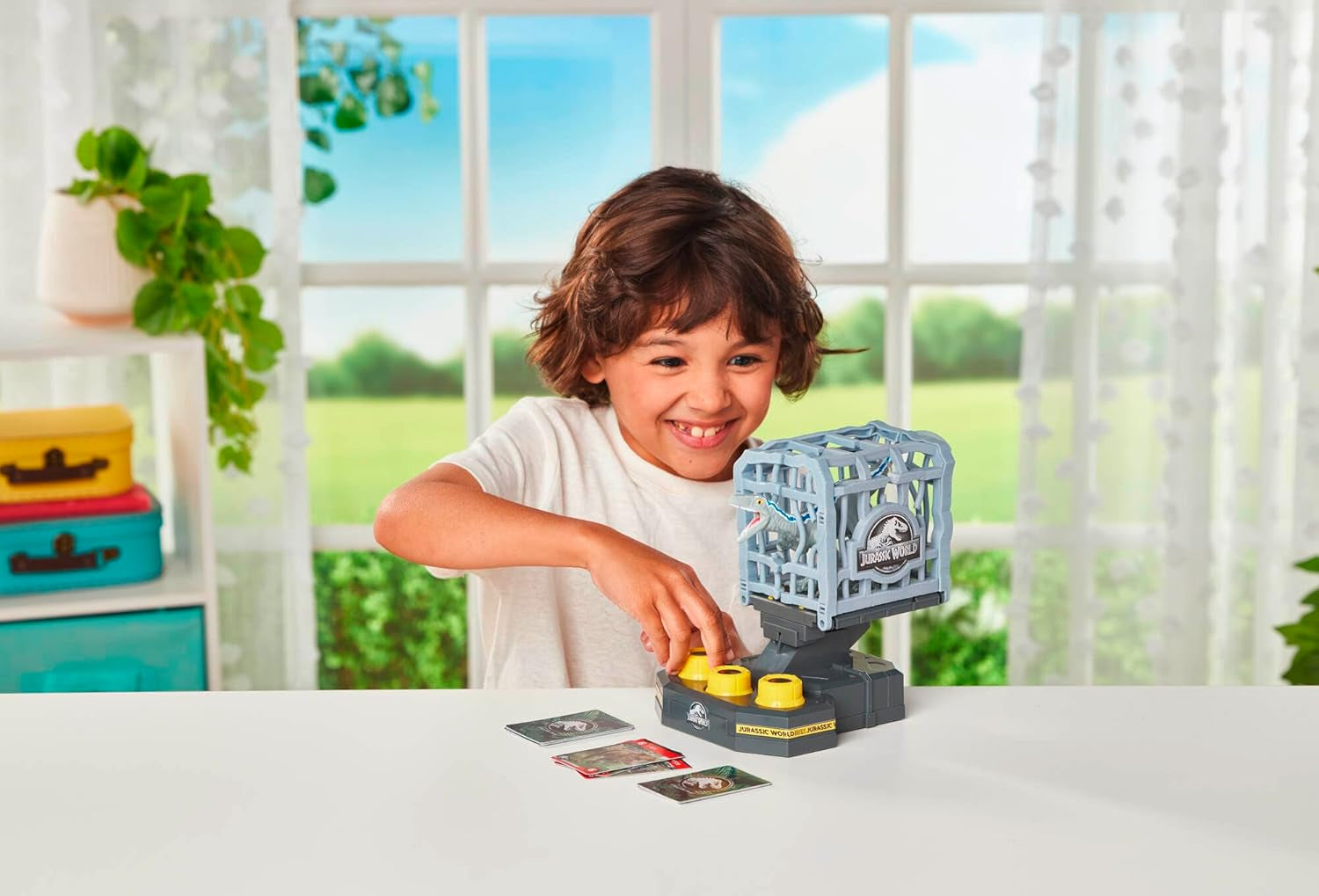 EPOCH Games, Jurassic World – Cage Breaker, 7523, Dinosaurierspielzeug, Brettspiel für Kinder ab 4 Jahren