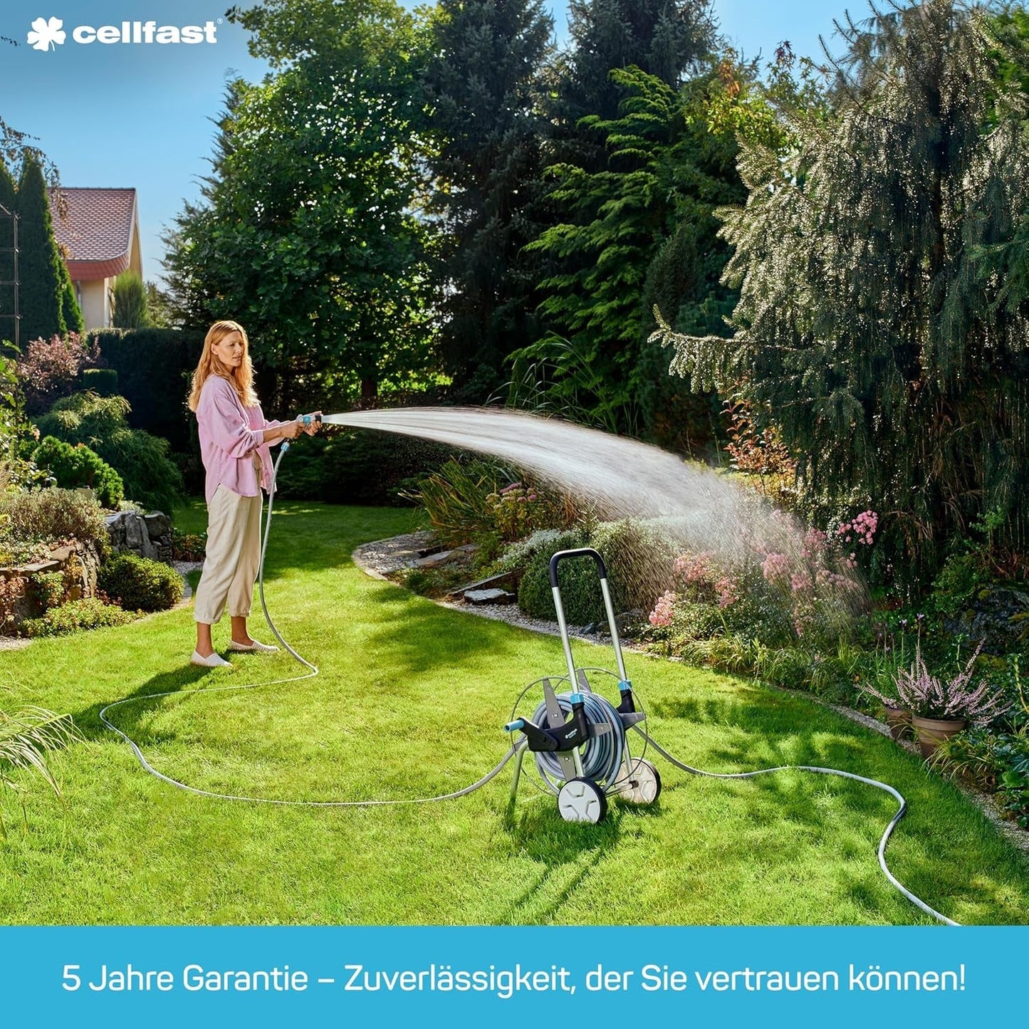 CELLFAST Gartenschlauch, 3-lagiger Gartenwasserschlauch, langlebiger drahtverstärkter, flexibler Bewässerungsschlauch, UV-beständig, Anti-Algen, 3,4 Zoll, 20 Meter Länge