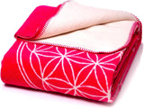 Glart bequeme Decke Flower of Life Pink-Ecru XL, 150X200 cm, extra flauschig als Sofadecke, Sofadecke, Yogadecke, Lebensdecke, Plüsch-Sofaüberwurf, Betten und Decken Glart Pink-Ecru 150X200Cm