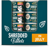 Lily's Kitchen Aus Naturichen Ingredient hermestellung Zerkleinerte Filets in Gelee mit Hühnchen und Lachs Ausgewachsenes Nassfutter für Katzen 70 g Dose
