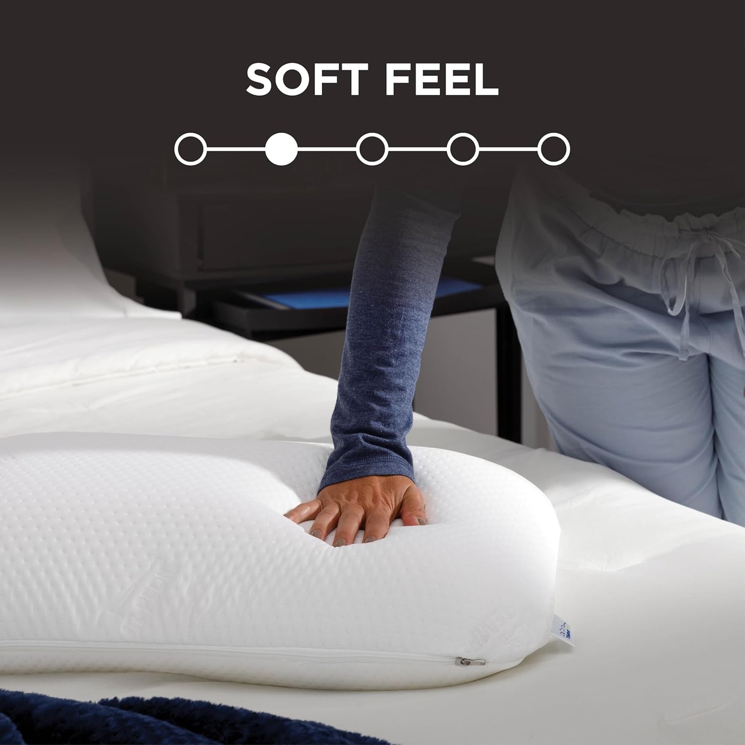 TEMPUR-PEDIC Symphony-Kissen aus Memory-Schaum, luxuriös, weich, Standard, weiß Standardkissen Naty Shop
