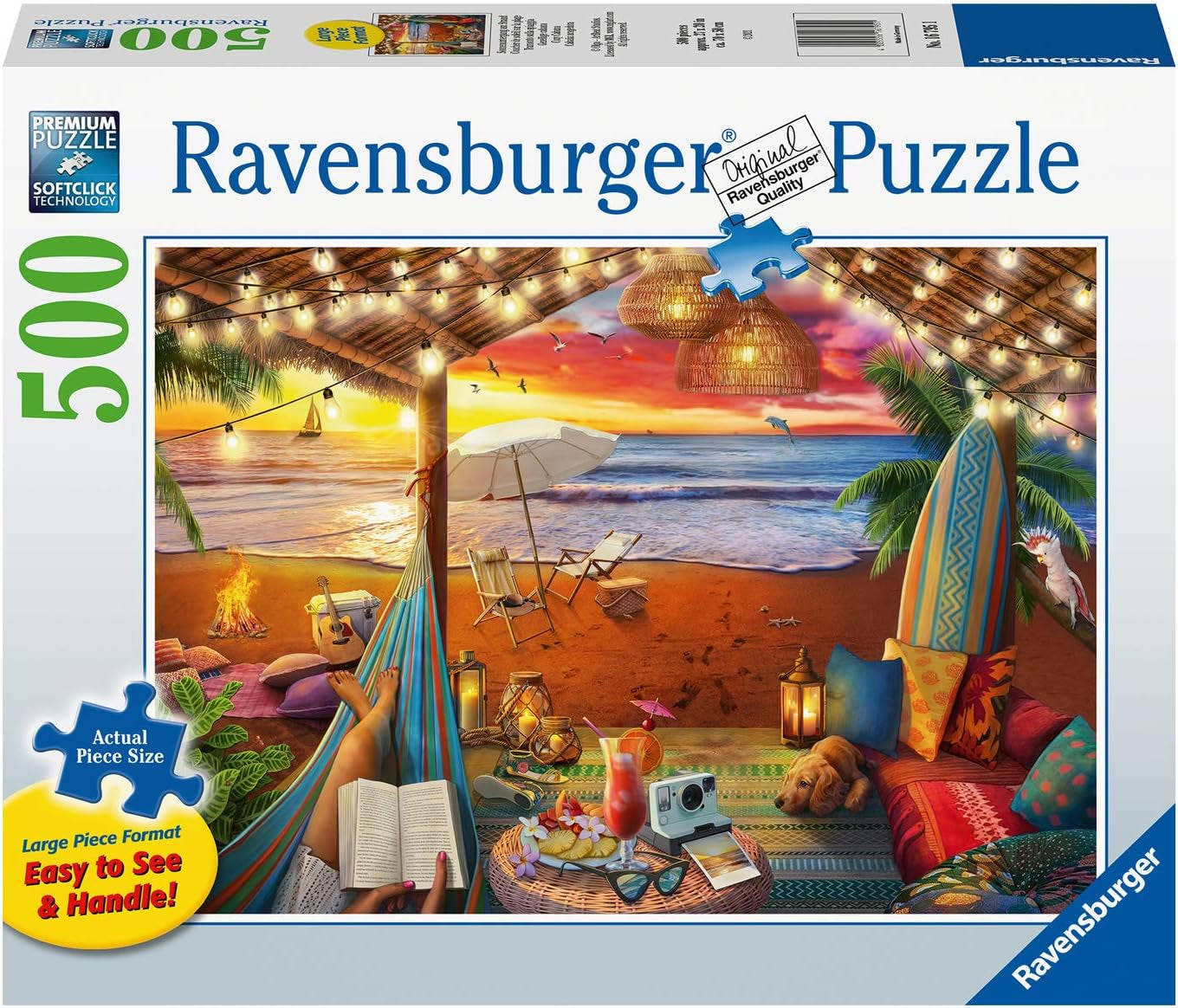 Ravensburger Puzzle 16795 – Sonnenuntergang am Strand – 500-teiliges Puzzle für Erwachsene und Kinder ab 10 Jahren mit größeren Puzzleteilen [Exklusiv bei Amazon] Puzzle Naty Shop