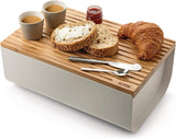 Alessi Mattina BG03 WG – Brotkorb aus Edelstahl mit Epoxidharz und Bambusholz, warmes Grau. Aufbewahrungsboxen für Lebensmittel, Naty Shop
