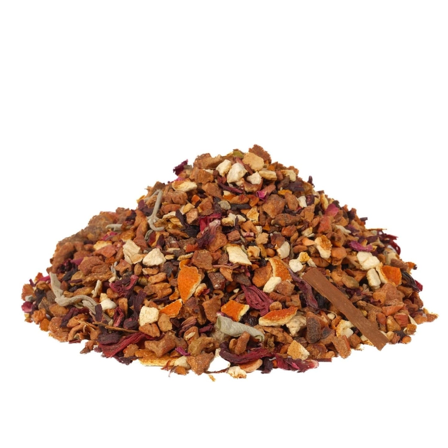 Früchtetee – 100 g Aromatisierte Früchtemischung mit Apfel, Hibiskus und Zimt – Druckverschlussbeutel, ca. 25 Tassen – Ohne Zusatzstoffe, verpackt in Deutschland