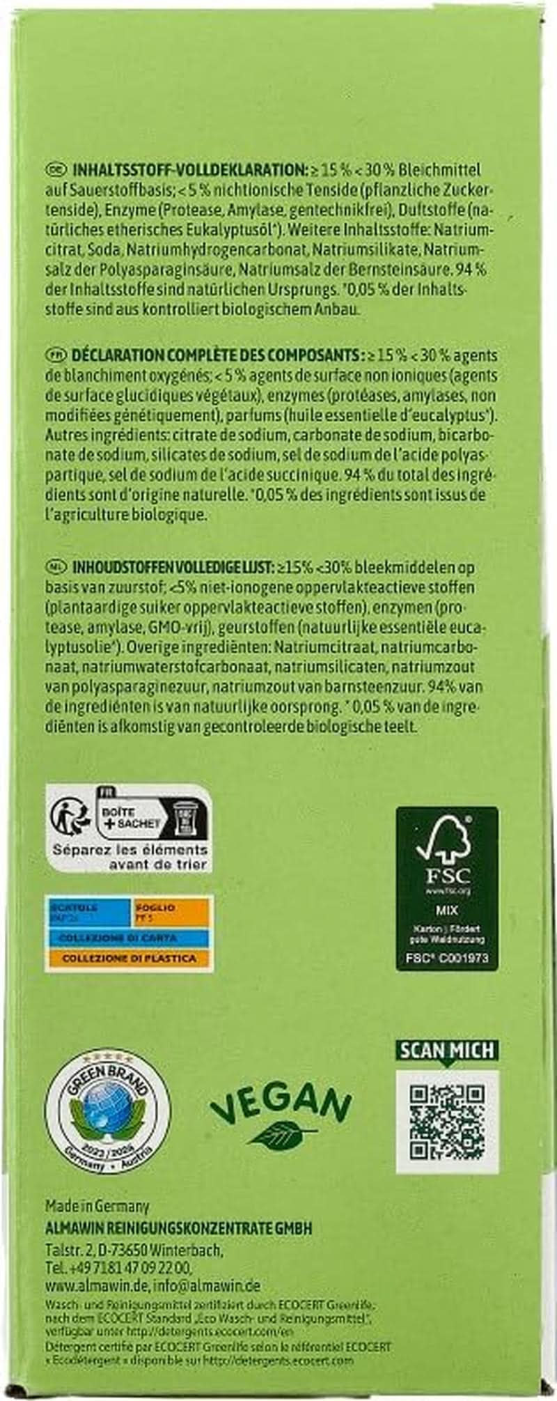 Almawin eco, Geschirrspülpulver 2,8 kg, 112 Waschgänge, dosierbar für unterschiedliche Geschirrmengen Naty Shop