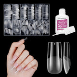 Kurze künstliche Nägel, Ballerina, 500 Stück, zum Aufkleben, 12 Größen, künstliche Nägel, kurze, weiche Gel-Nagelspitzen mit vollständiger Abdeckung für Gelnägel, kurz S