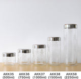 Alessi AKK37 GIROTONDO Küchenglas aus Glas mit Aufdruck und versiegeltem Edelstahldeckel, L 21,6 cm, H 10,5 cm. Frischhaltedosen Naty Shop