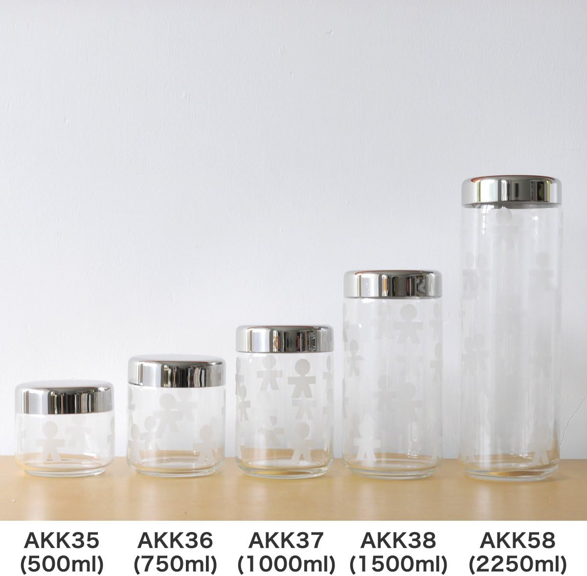 Alessi AKK37 GIROTONDO Küchenglas aus Glas mit Aufdruck und versiegeltem Edelstahldeckel, L 21,6 cm, H 10,5 cm. Frischhaltedosen Naty Shop