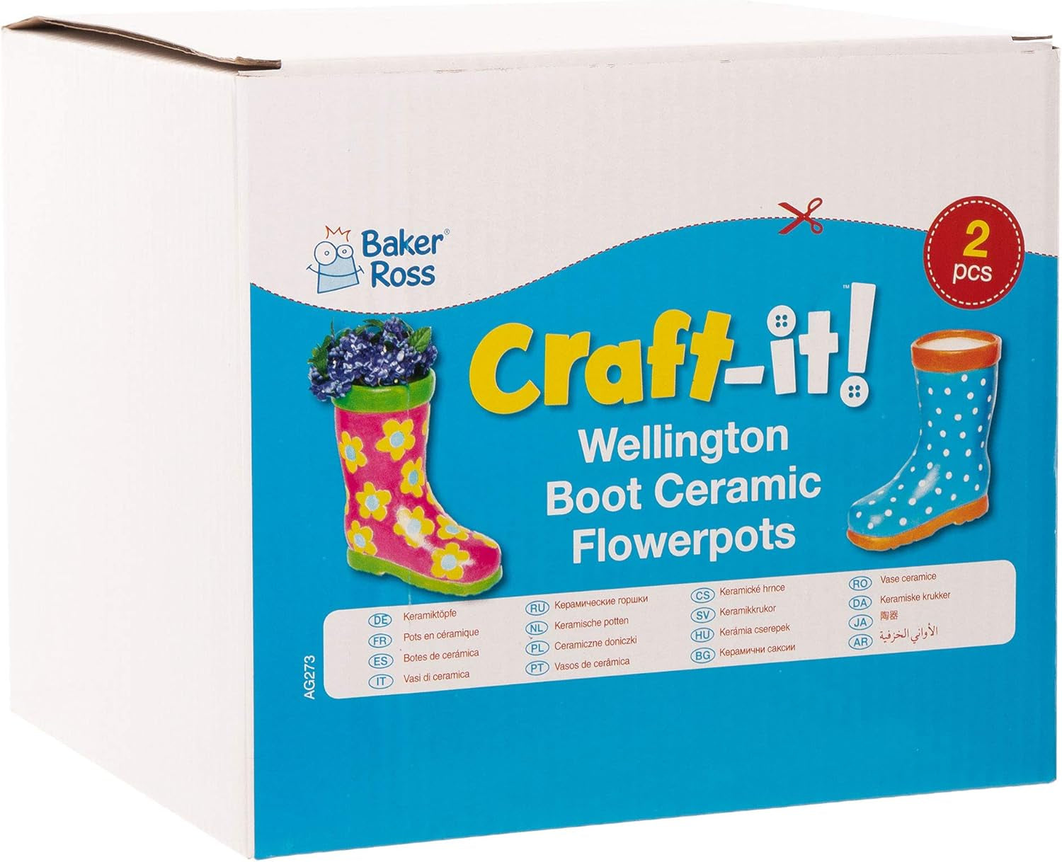 Baker Ross 'Wellies' Keramiktöpfe für Kinder (2 Stück)