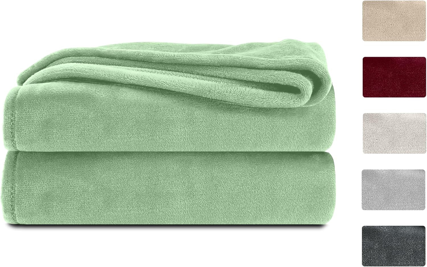 Komfortec Flauschdecke, Kuscheldecke, Fleecedecke, Öko-Tex zertifiziert, superweich, 150X200 cm, 260 G/M², beige Betten und Decken Besuche den Komfortec-Store Hellgrün 220 x 240 cm