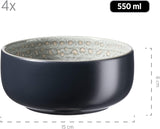 MÄSER 931744 Spicy Market Serie, handbemaltes Geschirrset für 4 Personen im mediterranen Vintage-Design, 16-teiliges Keramik-Kombinationsset, grün, Steinzeug
