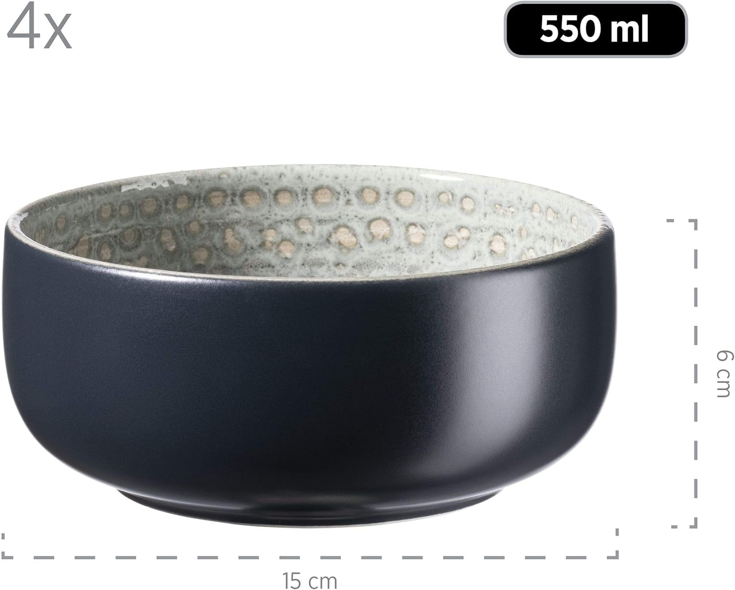 MÄSER 931744 Spicy Market Serie, handbemaltes Geschirrset für 4 Personen im mediterranen Vintage-Design, 16-teiliges Keramik-Kombinationsset, grün, Steinzeug