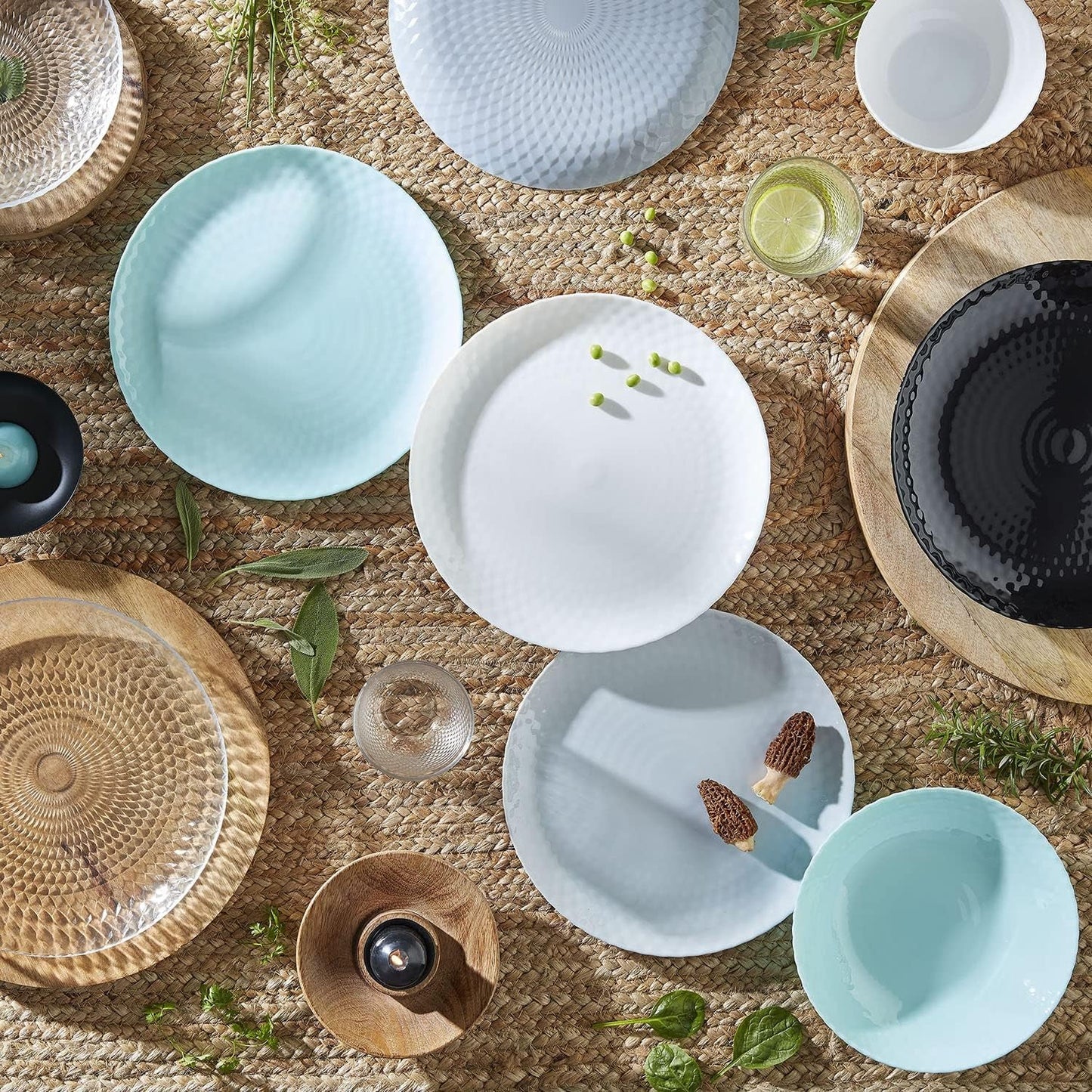 Pampille Türkis Opal Geschirrset, 18-teilig – 6 Personen, türkis