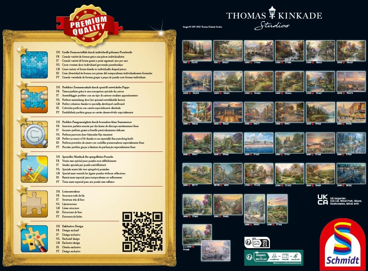 Schmidt Spiele 58784 Thomas Kinkade, Abend am Herbstsee, Puzzle 1000 Teile, buntes Puzzle Naty Shop