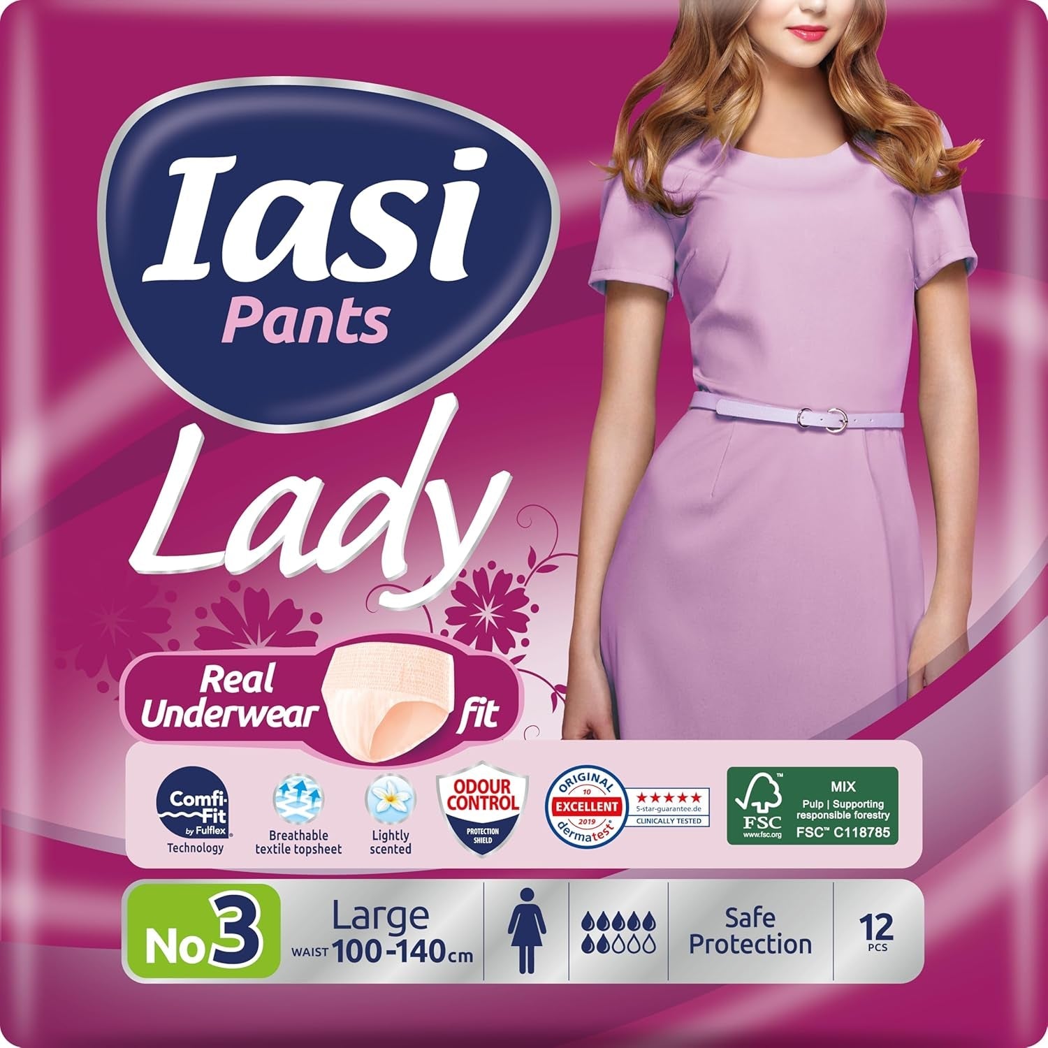 LADY Pants 48 Einweg-Harninkontinenzhosen Saugfähigkeit Plus Größe S für Damen 48 Stk